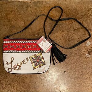 New‎ BRIGHTON GlItter & Glow Pouch canvas printed Crossbody bag